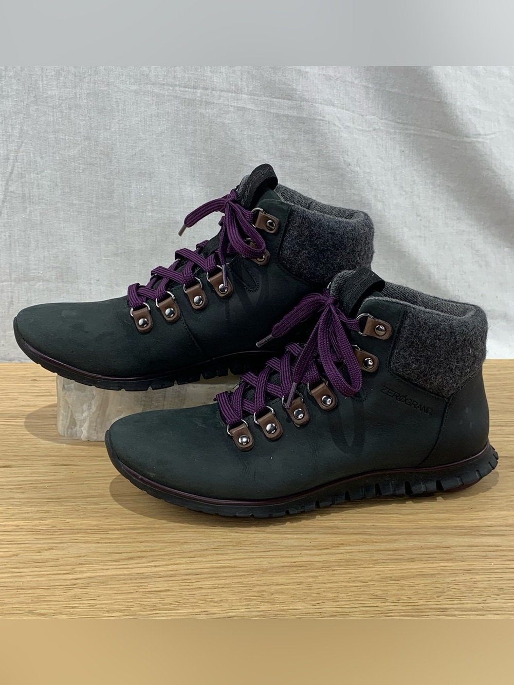 Cole Haan Women’s Size 6 B Boot Black Leather Zerogrand Ankle Boots Waterproof